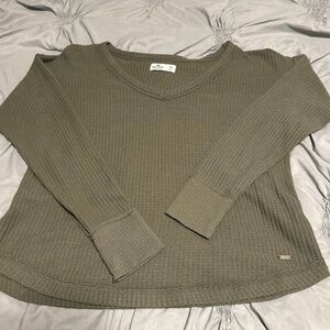 Hollister Olive Off-the-Shoulder Sweater